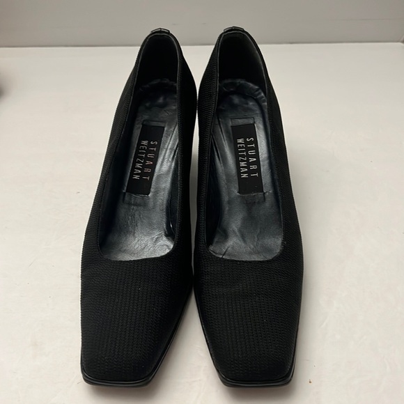 Stuart Weitzman Black Pointed Square Dress Shoes Size 7.5 - Picture 9 of 10
